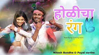 होळीचा रंग / HOLICHA RANG | Nitesh Bundhe \u0026 Payal Varthe new song | rk king | #gavthicomedy