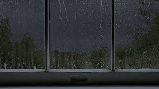 Window Rain - Heavy Rain and Thunder with Green Noise - 1 hour Rain Sounds for Sleep - Relaxing Rain