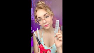 ASMR FAST Haircut & Barber #shorts Fast and Chaotic Hair Brushing, Styling and Personal attention 💈