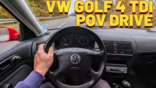 1999 VW GOLF 4 TDI POV DRIVE / 0-100 ACCELERATION / TOP SPEED (1.9TDI 90 HP FWD 5MT)