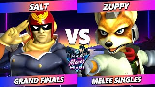 LMM Miami 2023 GRAND FINALS - Zuppy (Fox) Vs. Salt (Captain Falcon) Smash Melee - SSBM