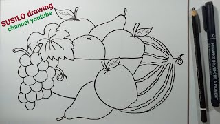 Cara Menggambar Aneka Buah-buahan Dengan Cara Yang Sangat Mudah