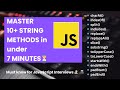 Master 10+ String Methods in under 7 mins! 👨‍💻🚀(Must Know for Freshers)