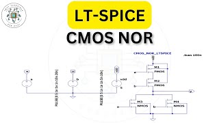 CMOS NOR Gate Simulation in LTspice | Working, Circuit Design & Waveform Analysis | VLSI Basics
