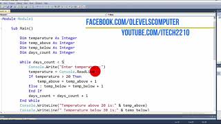 VB.net Console program to check temperature using while loop