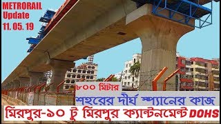 Dhaka Metro Rail Update 11.05.19 Mirpur-10 to Mirpur Cantonment DOHS || Street View