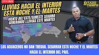 LLUVIAS SEGUIRAN ESTA NOCHE Y EL MARTES HACIA EL INTERIOR DEL PAIS.