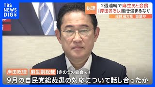 岸田総理が麻生副総裁と異例の2週連続会食　岸田総理の再選支持か否か　党内には様々な観測　木原幹事長代理 総理の総裁選出馬「わからない」｜TBS NEWS DIG