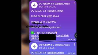 PUBG UC VZLOM 3.6 Free uc telegram kanalimizdan yuklab oling