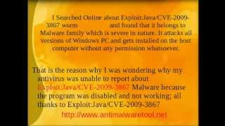 Exploit:Java/CVE-2009-3867 - Uninstall Exploit:Java/CVE-2009-3867