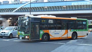 都営バスR-G786号車葛西24系統なぎさニュータウン行き葛西駅信号待ち発車シーン