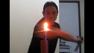 Candle Wick Tameshigiri using Shirasaya Tanto