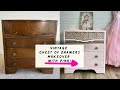 Vintage Chest of Drawers Makeover With PINK! | Drawer Stencil | Sweetest Makeover EVER!  #shorts