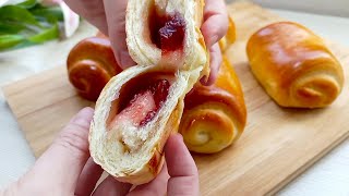 Recipe for homemade buns with jam inside