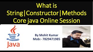 What is String |Constructor| method Core java Online Live Session