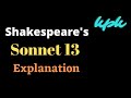 Shakespeare's Sonnet 13 Explanation in English