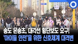 송도 은송초, 대각선 횡단보도 요구! '아이들 안전'을 위한 신호체계 대격변