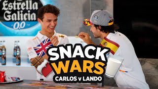 Carlos Sainz and Lando Norris play 'Snack Wars'