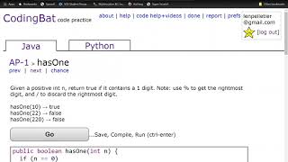 hasOne AP-1 CodingBat question