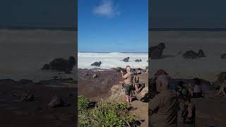 Ho'okipa with huge waves in December Maui Hawaii