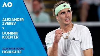 Alexander Zverev v Dominik Koepfer Highlights | Australian Open 2024 First Round