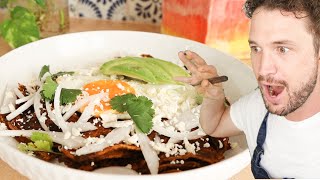 Chilaquiles negros with burnt chilli