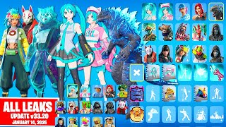 ALL NEW \u0026 LEAKED Skins, Emotes, Cosmetics Fortnite Update v33.20: Hatsune Miku Skin, Godzilla Blue..