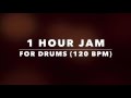 1 Hour Drum Practice Backing Track for Drummers - 120 BPM (NO DRUMS)