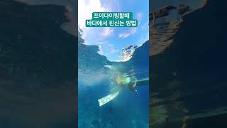 바다에서 프리다이빙할때 핀 신는방법🔥🔥#freediving #프리다이빙