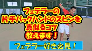 【テニス】フェデラーのシングルバックハンドのスピンを真似るコツを教えます！#federer ,#backhand ,#tennis