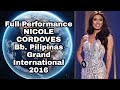 FULL PERFORMANCE - Nicole Cordoves Bb. Pilipinas Grand International 2016