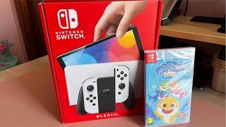 Unboxing | Nintendo Switch OLED (white) + juego de Baby Shark | Setup de la consola