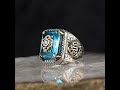 Turkish men rings with turquoise stone , luxurious designs