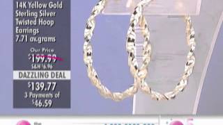 Sterling Silver \u0026 14K Gold Twisted Hoop Earrings at The Shopping Channel 456930