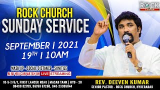 19th September 2021 | Rev. Deeven Kumar | Sunday Service Live | Rock Church Masab Tank