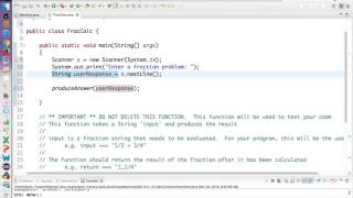 Java Frac Calc Part 1 using Scanner