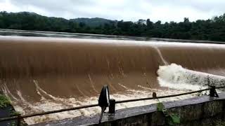 Linganamakki dam - overflow water seen at sauna gate.