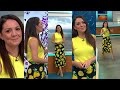 Laura Tobin-Tight Yellow Top & Slit Skirt With Heels Beautiful 5/8/24 HD