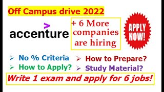 Accenture + 6 More companies are hiring | No % Criteria | How to apply? | Hack-A-Thon 9 hiring