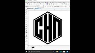 C+H+N Logo Design in CorelDRAW #shorts #viral