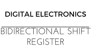 DE | Lec-62 | BIDIRECTIONAL SHIFT REGISTER