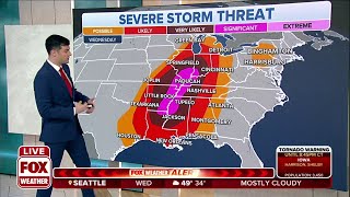 Significant Severe Weather Outbreak Expected From Midwest Into South On Wednesday