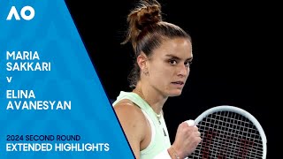 Maria Sakkari v Elina Avanesyan Extended Highlights | Australian Open 2024 Second Round