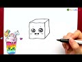 儿童简笔画可爱的立体冰块🧊how to draw a cute ice cube funny summer drawing art easy drawings for kids西瓜宝宝学画画学英语