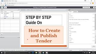 How to create and publish tender