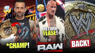 🤩WOW! The Rock Return Big Tease, 🔥WWE Spinner Championship Return #wwe #romanreigns