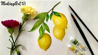 Painting for Beginners- Simple and Easy Lemon Watercolor Painting