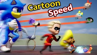 Cartoon speed Comparison | Famous Cartoon Characters running Speed Comparison in
