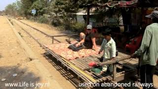 Cambodia's Bamboo Trains in Battambang, aka Norry Nori Cambodja Bamboe trein