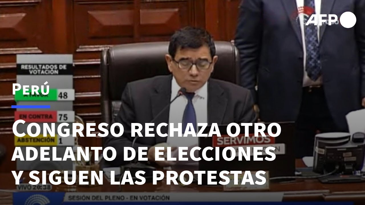 Congreso De Perú Vuelve A Rechazar Adelanto De Elecciones Mientras ...